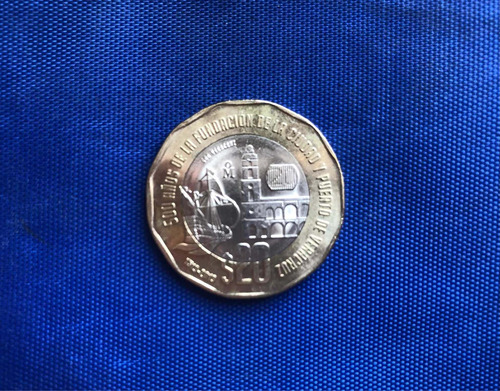 Moneda 20 Pesos, 500 Años Fundación Puerto Veracruz
