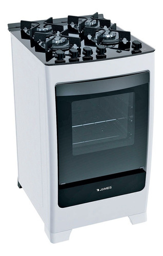 Cocina James C 700 V A Gas 4 Hornallas Blanca Mesa De Vidrio