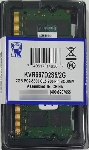 Memoria Ram Ddr2 2gb 667/5300 Laptop Nueva Kingston