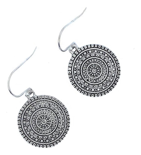 Medalln De Pendientes De Cada De Plata Esterlina Boho Bohemi