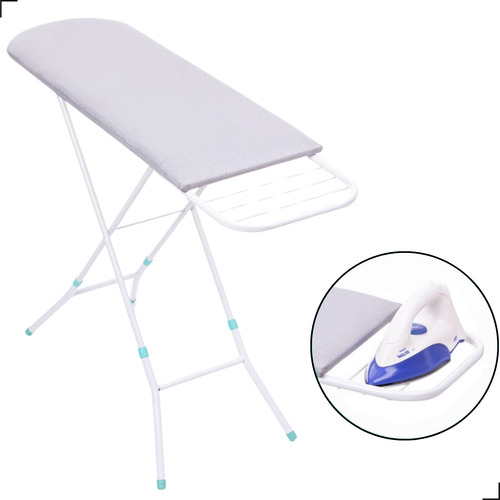 Mesa Passadeira Tabua De Passar Roupas Extra Forte Ajustável Cor Branco Lisa