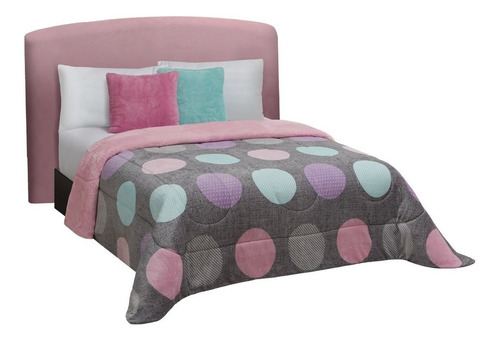 Cobertor Con Borrega Individual Gris Magic Térmico