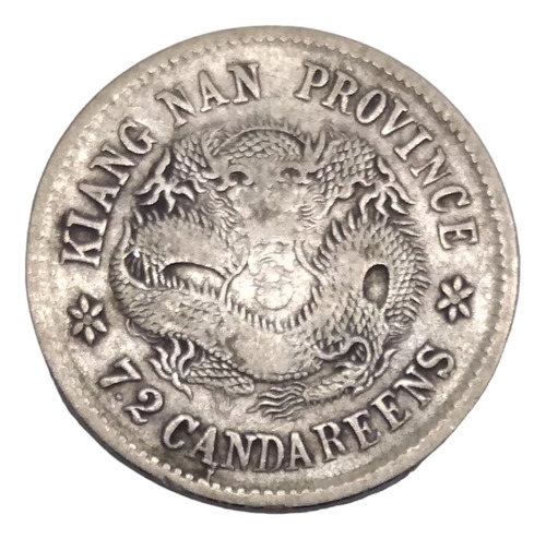 Moneda China 7.2 Candarines Plata Ley 820 Año 1904 Kiangnan 