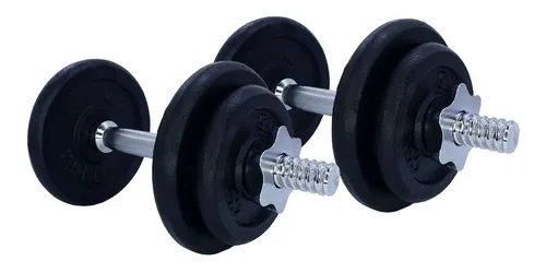 Set Pesas Kit Mancuernas Discos Barras K6 20kg 44lb Estuche
