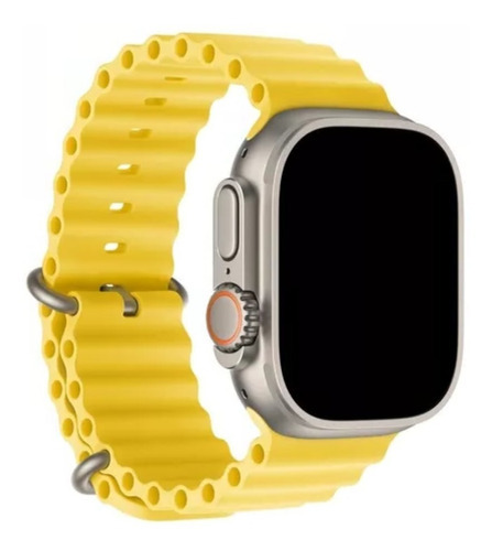 Pulseira Oceano Para Apple Watch Ultra 40 41 42 44 45 49mm Cor Amarelo Largura 44.42 Mm