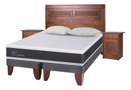 Cama Europea King Cic Ortopedic + Set Milán + Almohadas
