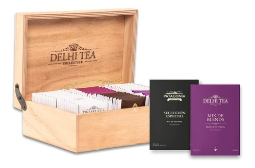 Imagen 1 de 2 de Caja De Madera Delhi Tea X 60 Saq. + 2 Cajas Mix Blend