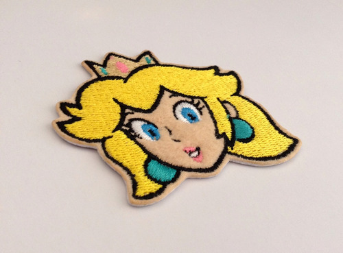 Peach Mario Bros Personaje Parche Bordado 1 Pza 7 X 6 Cm