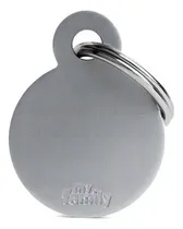 Comprar Chapas Identificatoria Para Mascotas My Family Small Round Gris Grabado Instantáneo
