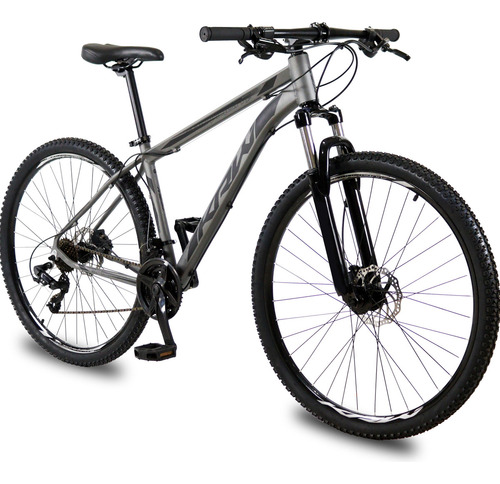 Bicicleta Aro 29 Krw Alumínio 24vel Hidráulico Suspensão S2 Cor Grafite/Preto