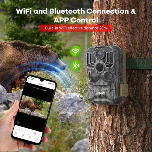 Deatti Trail Camera Wifi 48mp 4k Game Camera Con 8 Pilas Y T