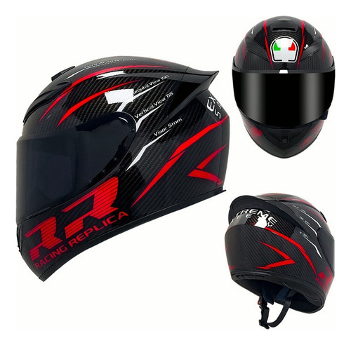 Casco Para Motociclista Abatible Deportivo Montando