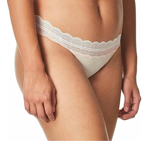 Calvin Klein Womens Underwear Bikini C/encaje Buff Beige
