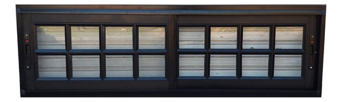 Ventana Modena Negro 100x40 Vidrio 4mm Repartido Americano