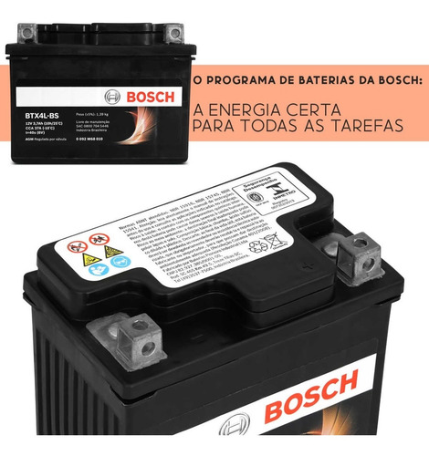 Bateria Moto Bosch Btx4l-bs 4ah 12v Cg Titan 150 Ks Biz 125