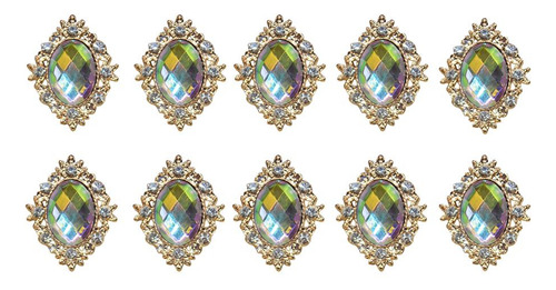 4 Adornos De Espalda Plana Color Ab 30x25mm Color Ab 30x25mm