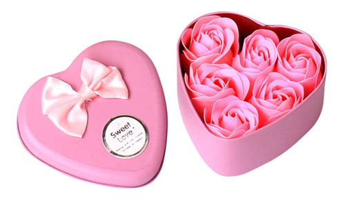 6 Piezas Corazón Perfumado Baño Cuerpo Pétalo Rosa Flor Jabó