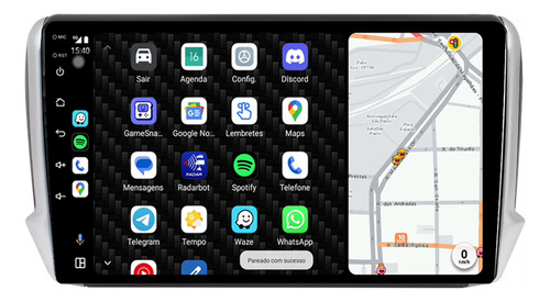 Multimidia Peugeot 208 14/18 9p Android Auto Carplay 32gb