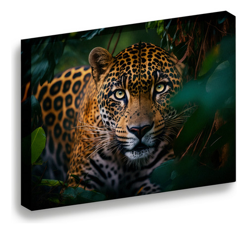 Cuadro Lienzo Canvas Jaguar Selva  Estudio Oficina 25*30cm