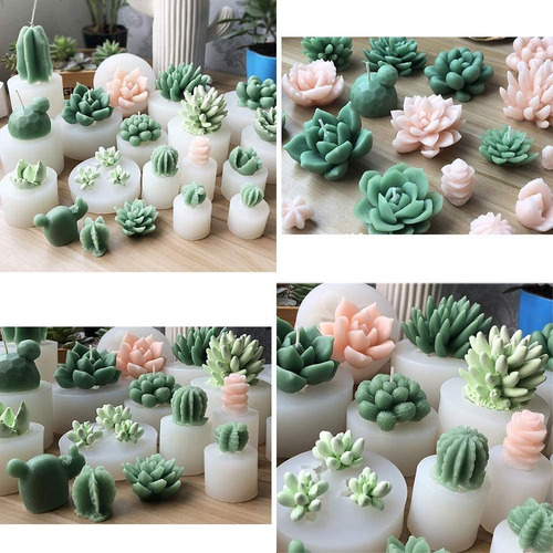 . 6 Molde Suculento Silicone Moldes Resina Flor Cacto