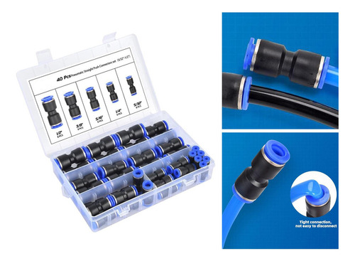 40 Uds. Conectores De Empuje Rectos, De Accesorios De
