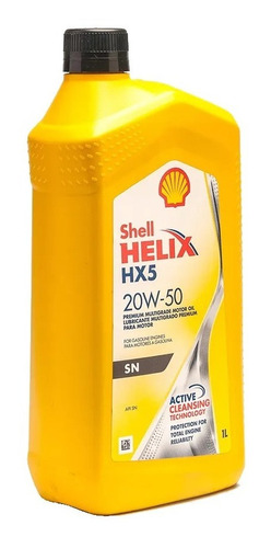 Aceite Mineral 20w50 Shell Original Helix Hx5 Sellado 1l