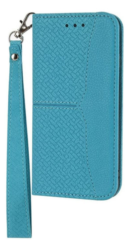 Funda Tipo Cartera Para Oppo Realme 8 Azul Cielo Con Wristo6