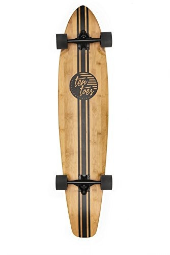 Tabla Skateboard Larga De 44'' En Bamboo Color Canal Negro