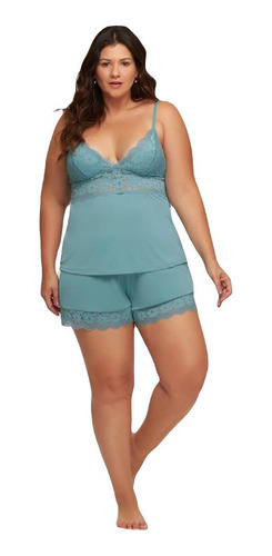 Babydoll Recco Em Microfibra Amni Com Renda 14828