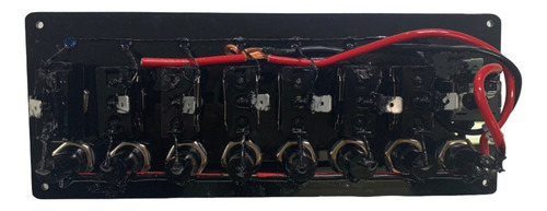 Painel Marinizado 8 Botões Fusível E Led Individual Preto