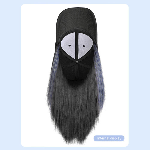 Y Pelucas Con Contorno De Gorro Para Mujer, Pelo Liso, Alto