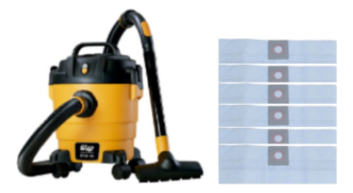 Kit 6 Sacos De Aspirador De Pó Wap Gtw10 Gtw12 Gtw20 Biovac