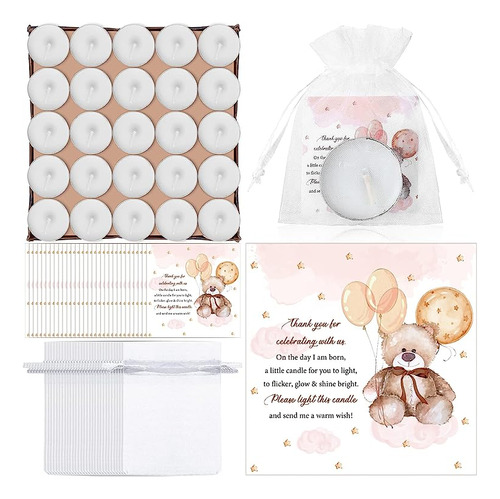 Juego 50 Velas Para Baby Shower Regalos Para Invitados Con T