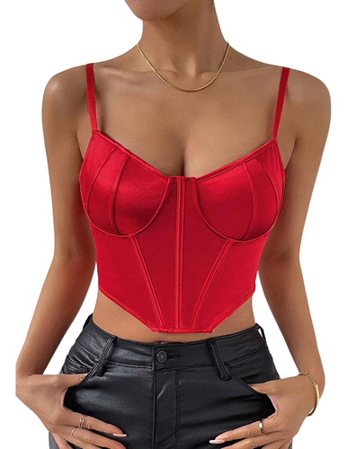 Crop Top Para Mujer Corto Con Tirante Tela Tipo Seda