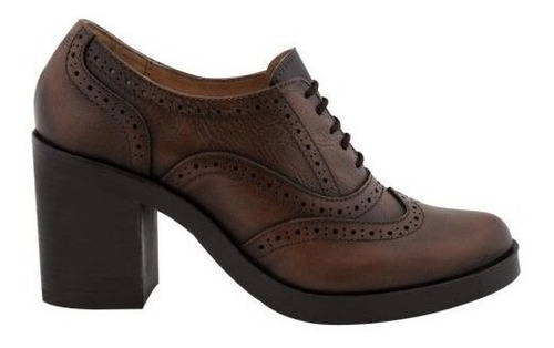 Zapato Casual Seducta 0001 De Piel Café De Mujer De Moda