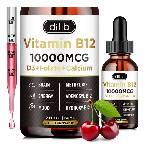 Dilib Complejo Vitamina B12 10000 Mcg Gotas Líquidas Cereza