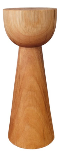 Candelabro Nórdico Madera Torneado Artesanal Decoracion 18cm