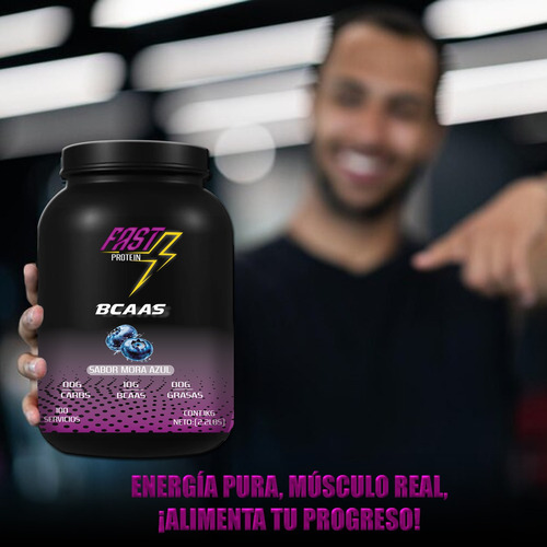 Aminoácidos Bcaas Fast Protein 1 Kg Sabores 100 Servicios Mora Azul