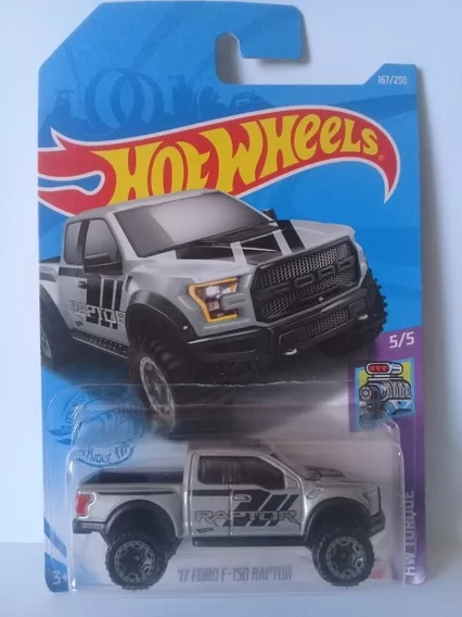 Hot Wheels 17 Ford F-150 Raptor Camioneta Gris Negro 167/250