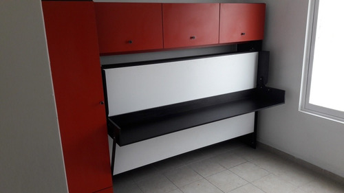 Imagen 5 de 10 de Cama Individual Con Escritorio Plegable Y Closet