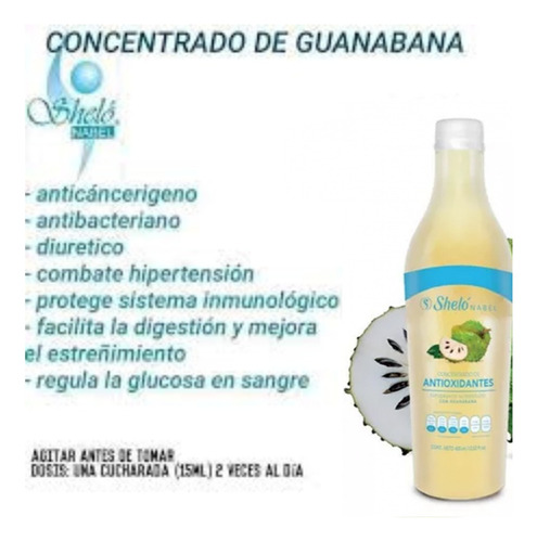 Jugo Concentrado Guanabana Granada Y Arandano Antiox Shelo N