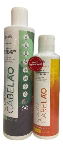  Kit Shampoo E Condicionador Quero Cabelão Mega Crescimento