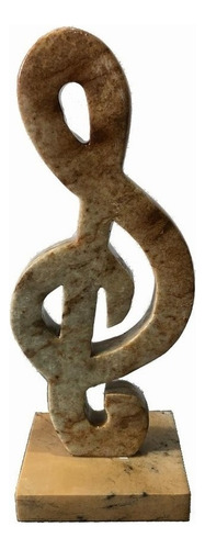Clave De Sol Em Pedra Sabão Perfeita 10 Cm Cor envernizada