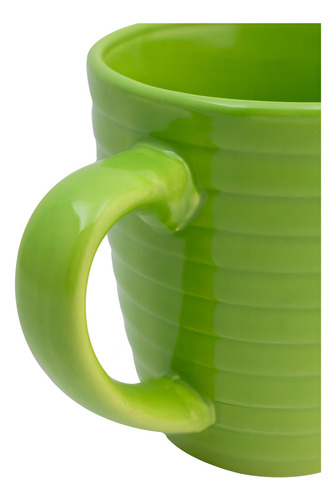4 Tazas De Cerámica 325 Ml Verde
