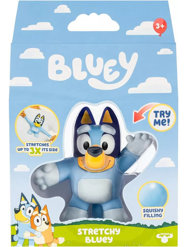 Juguete Elástico De Bluey | Figura De Bluey Con Relleno Blan
