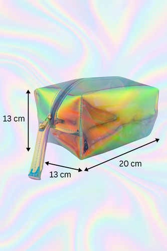 Cosmetiquera Impermeable Neceseres Maquillaje Transparente Holografico Liso