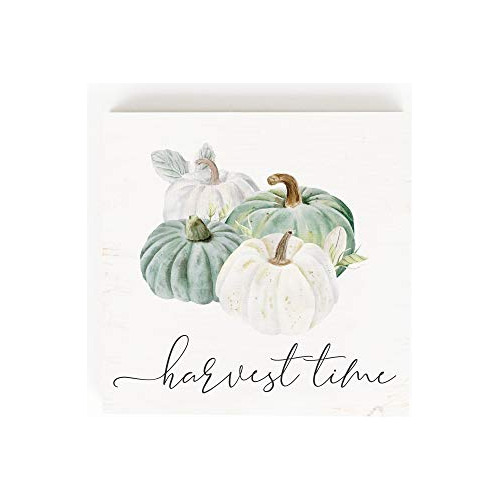 Harvest Time Pumpkin Classic White 5.375 X 5.375 Pine W...