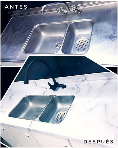 Imagen 3 de 10 de Vinilo Autoahdesivo Laminado Para Mesada Mármol Madera