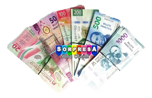 450 Billete Didáctico Mx Surtidos Contar Utilería
