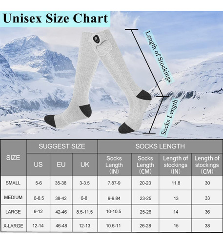 Calcetines Térmicos Savior Modelo Eléctrico Para Hombre Y Mu Gris Diseño De La Tela Talle